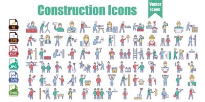Construction Icons Pack Vector Set