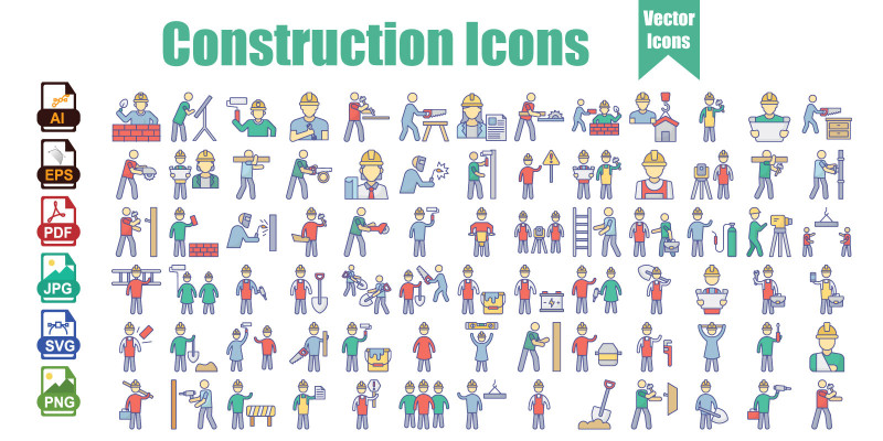Construction Icons Pack Vector Set