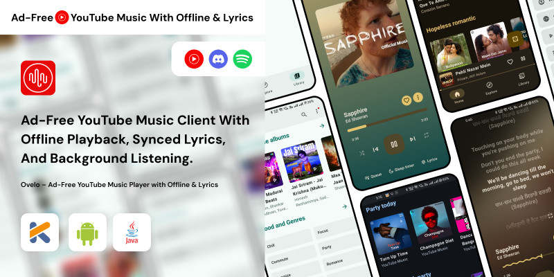 Ovelo – Ad-Free YouTube Music Player Android