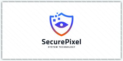 Digital Shield with Eye Logo