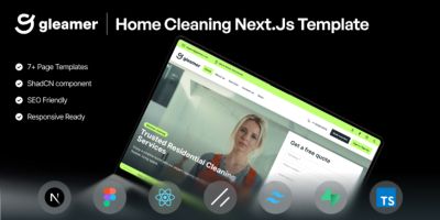 Gleamer Cleaning Nextjs Website Template