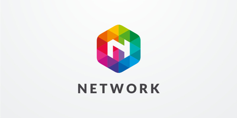 Letter N Hexagon Colorful Logo Design Vector v04