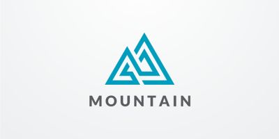 Mountain Geometric Logo Design Vector v04