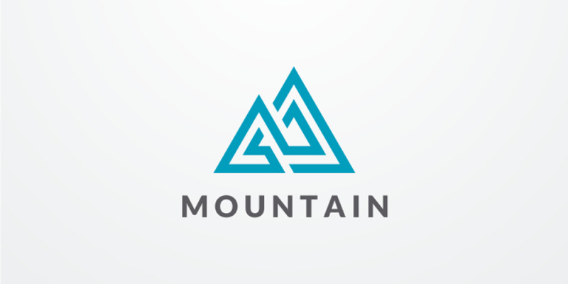 Mountain Geometric Logo Design Vector v04