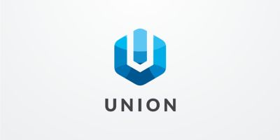 Letter U Hexagon Logo Design Vector v10