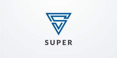 Super Letter S Triangle Logo Design Vector
