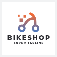 Abstract Digital Bike Logo