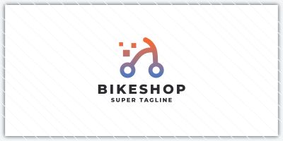Abstract Digital Bike Logo