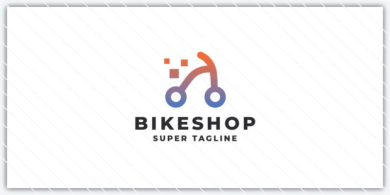 Abstract Digital Bike Logo