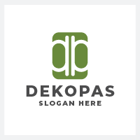 Abstract Letter D and P Shaped Logo