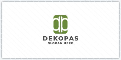 Abstract Letter D and P Shaped Logo