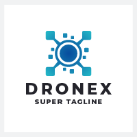 Abstract Drone Technology Pro Logo