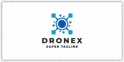 Abstract Drone Technology Pro Logo