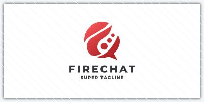 Abstract Fire Chat Logo