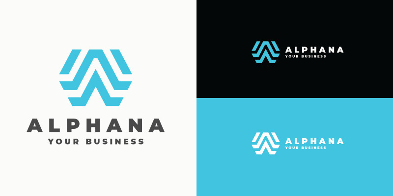 Abstract Hexagon and Letter A Logo