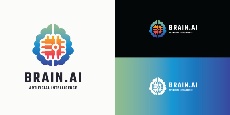 Artificial Intelligence Brain Logo