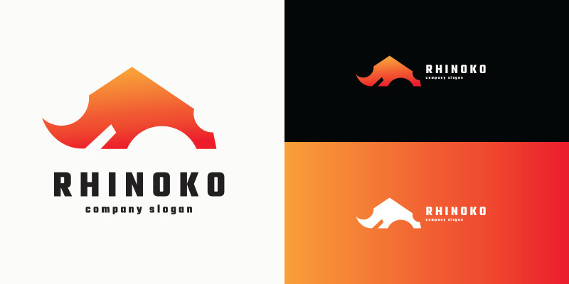 Abstract Geometric Rhinoceros Logo