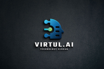 Modern AI Brain and Head Logo Screenshot 1