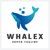 Abstract Digital Whale Logo