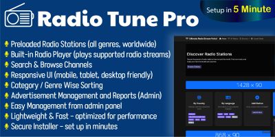 Radio Tune Pro - Radio Streaming Portal PHP