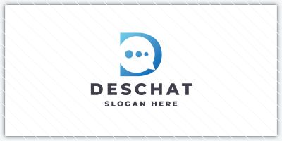 Modern Chat App Letter D Logo