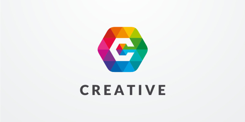 Letter C Hexagon Colorful Logo Design Vector v08