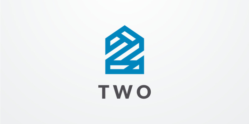 Geometric Number Two 2 Logo Design Vector