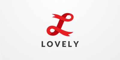 Lovely Letter L Ribbon Logo Design Vector