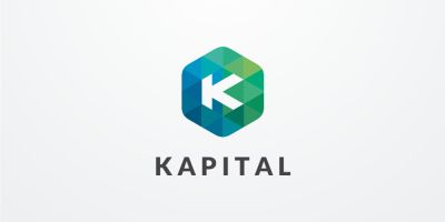 Letter K Hexagon Pixel Logo Design Vector v.06