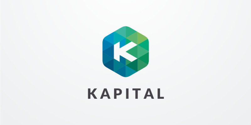 Letter K Hexagon Pixel Logo Design Vector v.06