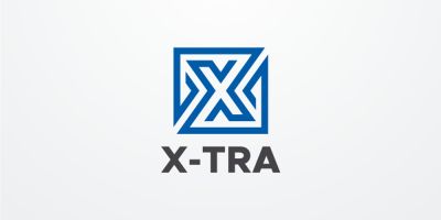 Xtra Letter X Square Logo Design Vector v02