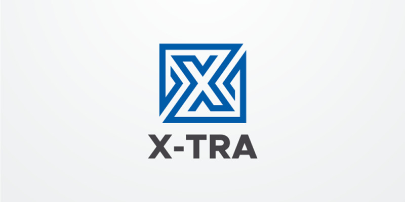 Xtra Letter X Square Logo Design Vector v02