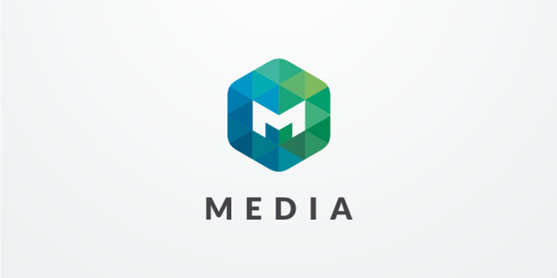 Letter M Hexagon Pixel Logo Design Vector v14