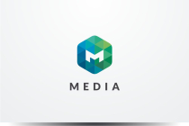 Letter M Hexagon Pixel Logo Design Vector v14 Screenshot 1