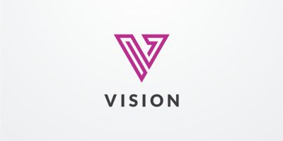 Vision Letter V Triangle Logo Design Vector v03