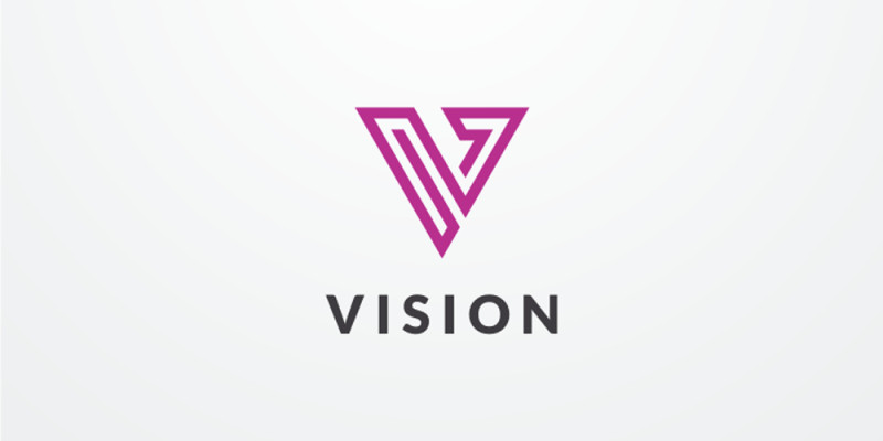 Vision Letter V Triangle Logo Design Vector v03