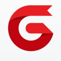 Graphic Letter G Ribbon Logo Design Vector