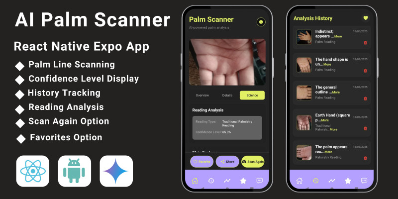 Palm Scanner AI React Native Expo App