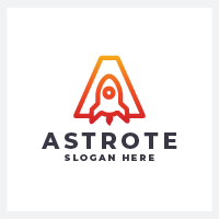 Rocket Launch Letter A Logo