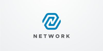 Network Letter N Hexagon Logo Design Vector