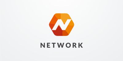 Letter N Hexagon Logo Design Vector v07