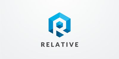 Letter R Hexagon Geometric Logo Design Vector v08