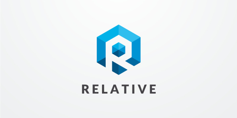 Letter R Hexagon Geometric Logo Design Vector v08