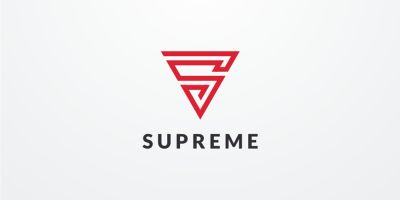 Supreme Letter S Triangle Logo Design Vector v06