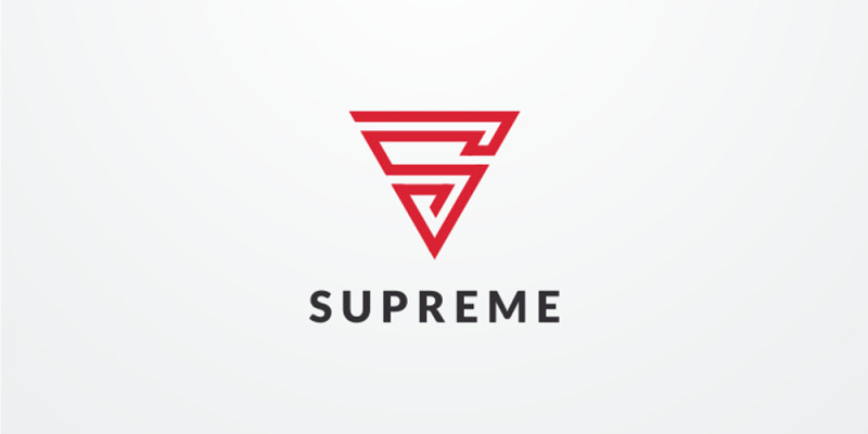 Supreme Letter S Triangle Logo Design Vector v06