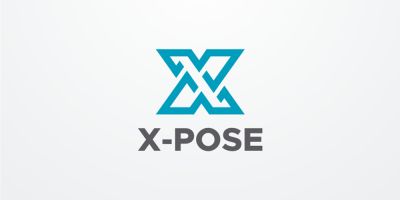 Xpose Letter X Logo Design Vector v02