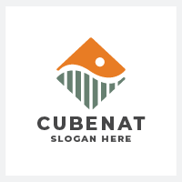 Geometric Nature Cube Logo