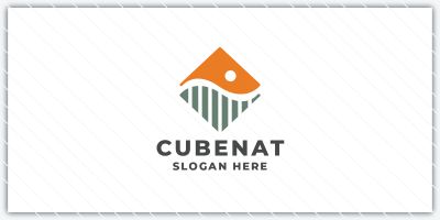 Geometric Nature Cube Logo