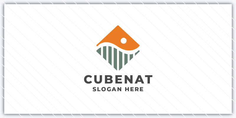 Geometric Nature Cube Logo