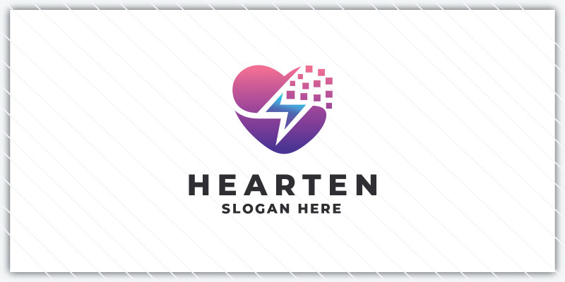 Digital Love Heart Logo